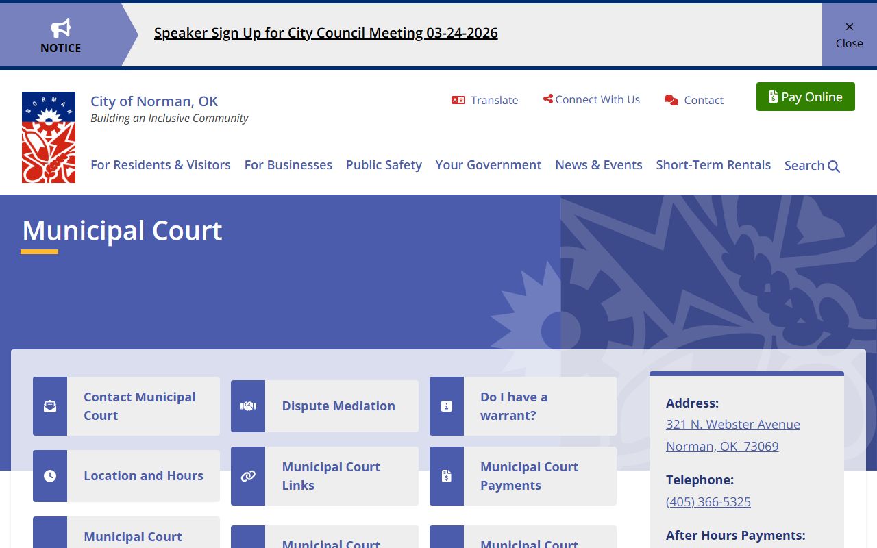 Norman municipal court website for bankruptcy records research