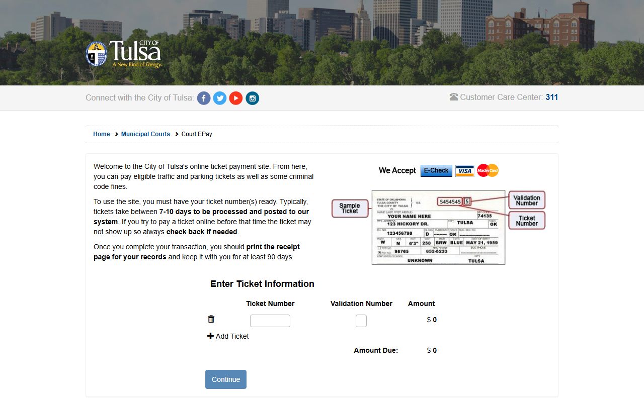 Tulsa municipal court online payment for bankruptcy records research