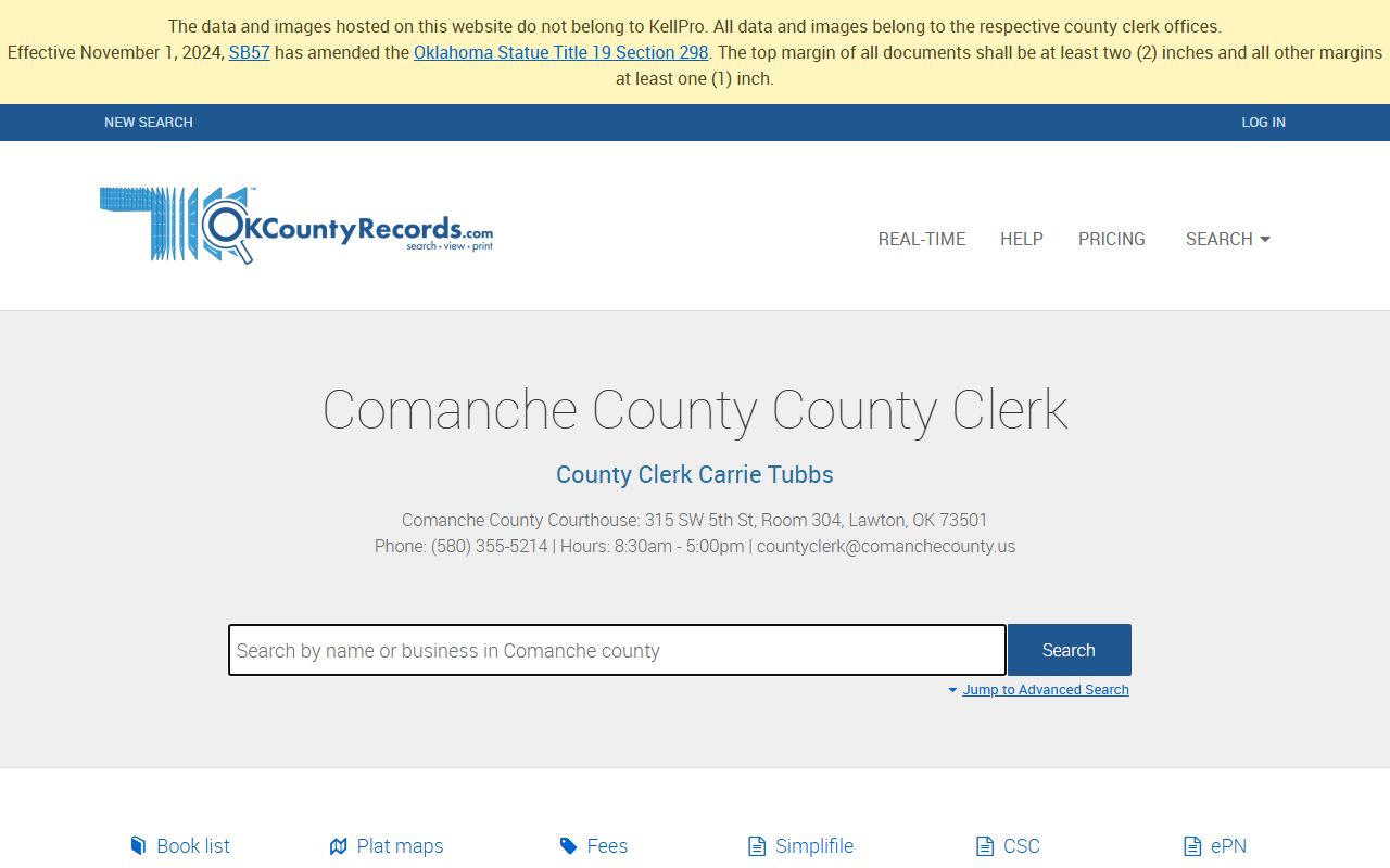Comanche County land records search for bankruptcy records