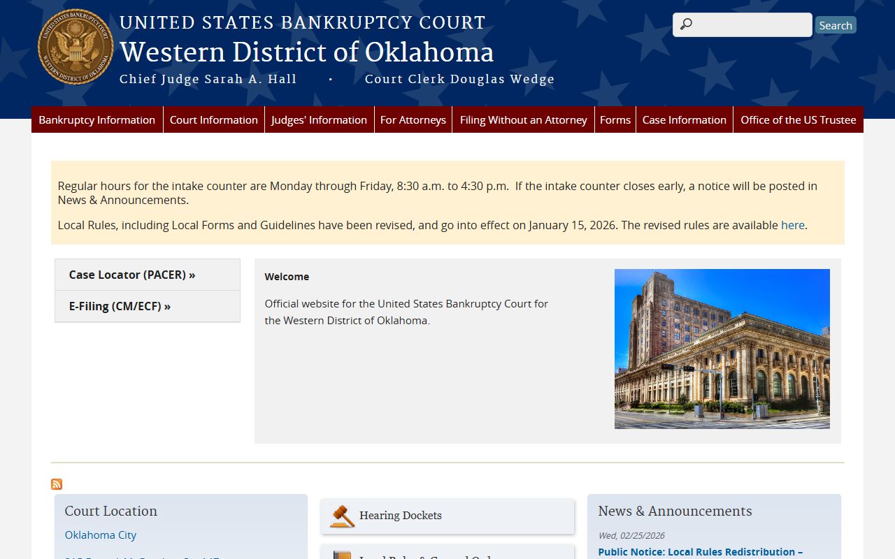 Western District court website for Jackson County bankruptcy records