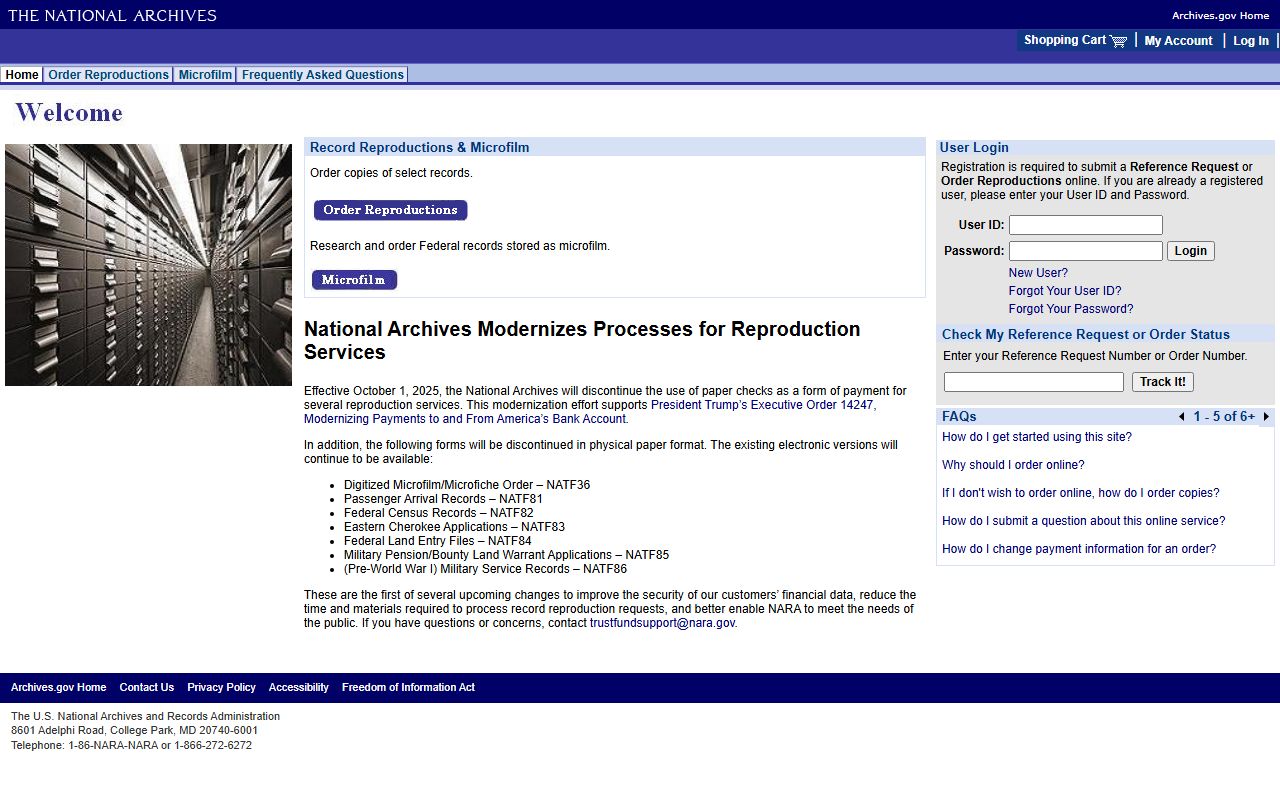 National Archives order page for Oklahoma bankruptcy records